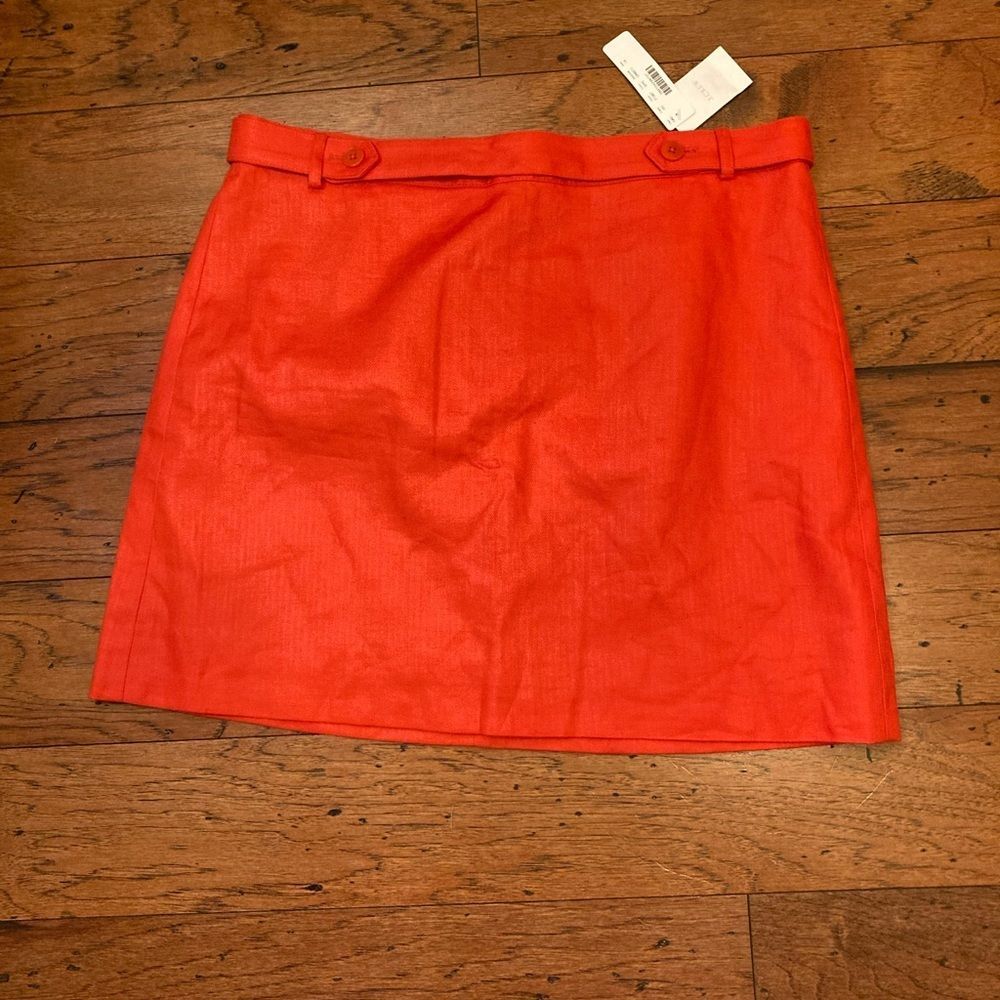 🆕 J. Crew Vibrant Orange Mini Skirt, size 14 NWT